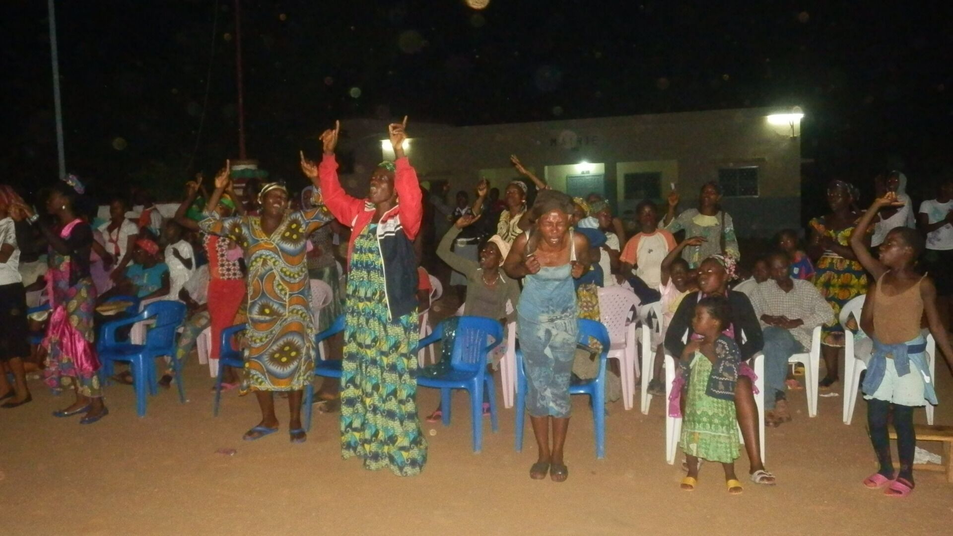 People surrendering their lives to Christ during the crusade